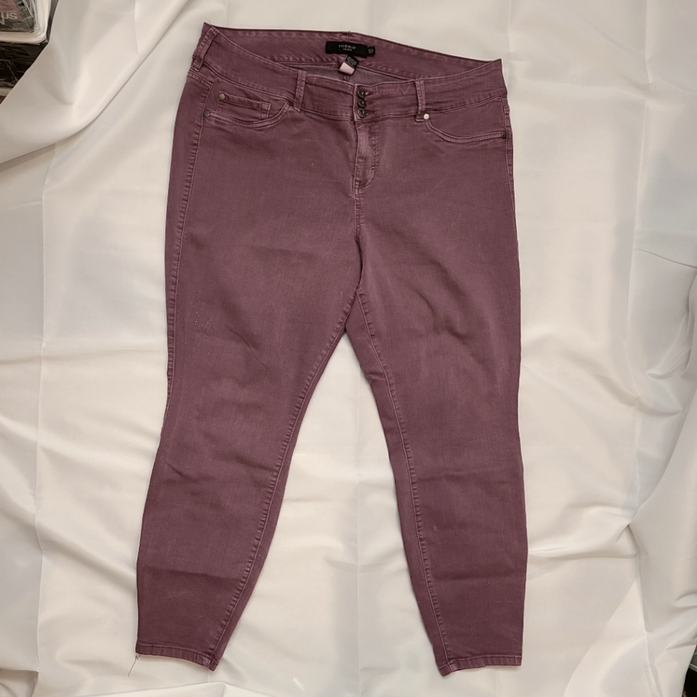 purple denim 3 button jeans